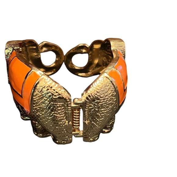 Elephant Gold and Orange Bracelet - Picture 2 of 3